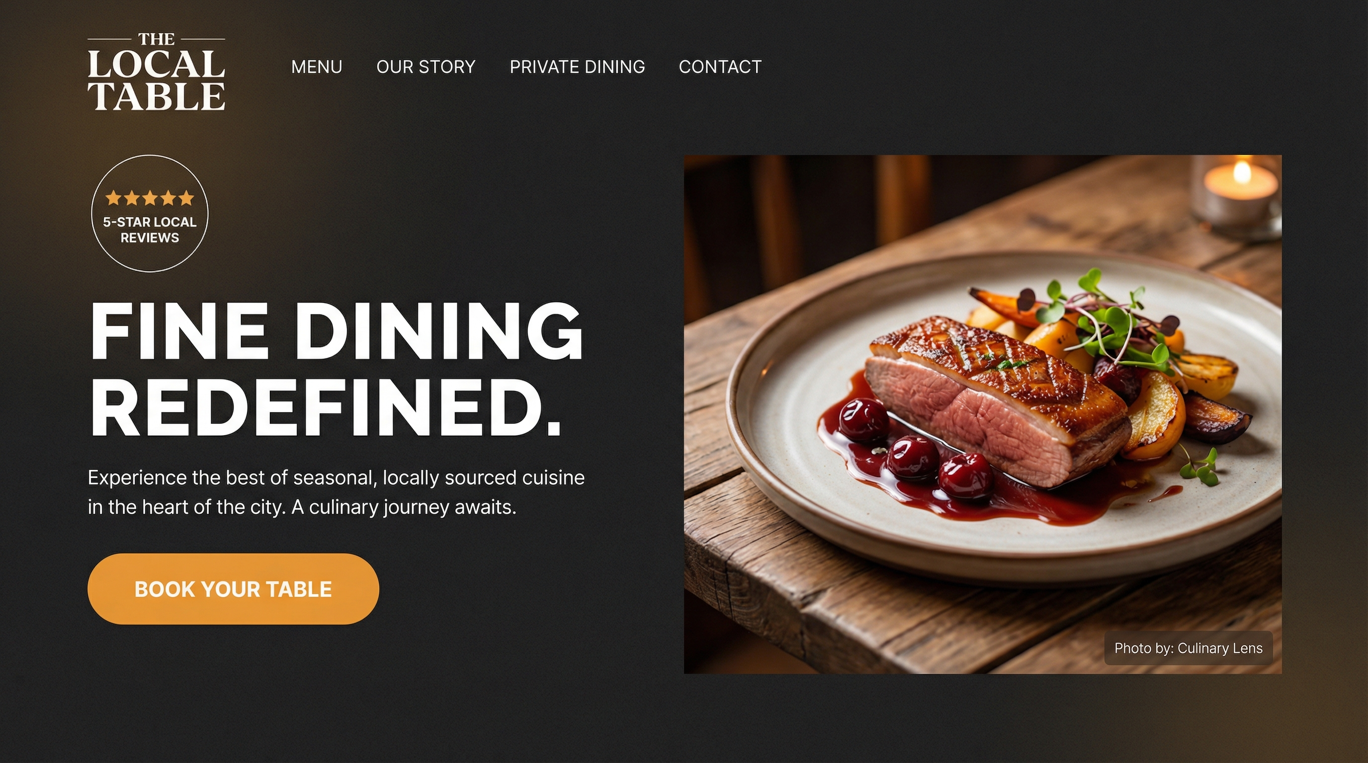 Modern local business website